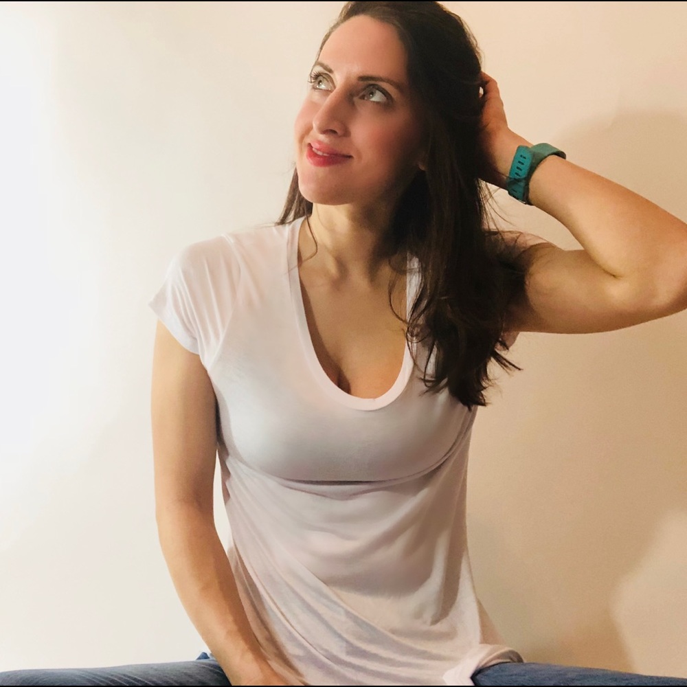 SCOOP NECK TEE - OFF WHITE - NWT